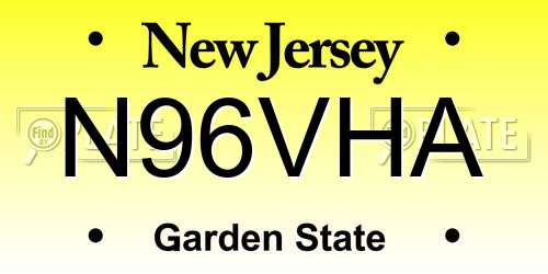 N96VHA New Jersey License Plate