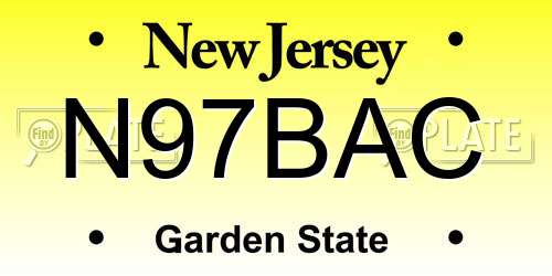 N97BAC New Jersey License Plate