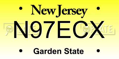 N97ECX New Jersey License Plate