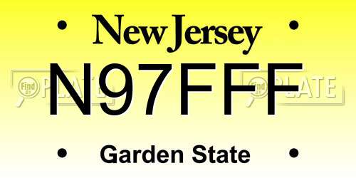 N97FFF New Jersey License Plate
