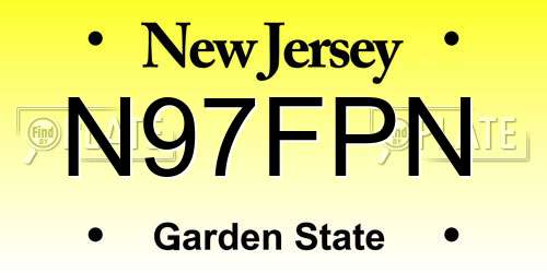 N97FPN New Jersey License Plate