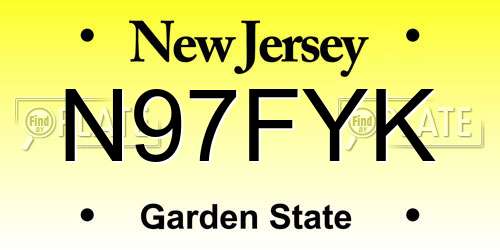 N97FYK New Jersey License Plate