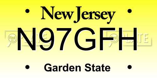 N97GFH New Jersey License Plate
