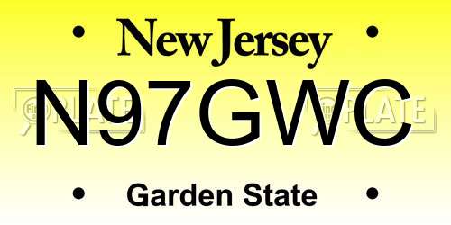 N97GWC New Jersey License Plate