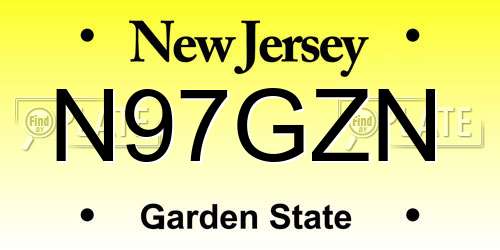 N97GZN New Jersey License Plate