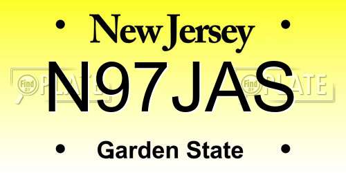 N97JAS New Jersey License Plate