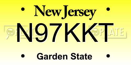 N97KKT New Jersey License Plate