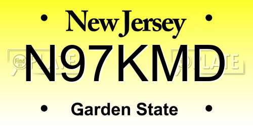 N97KMD New Jersey License Plate