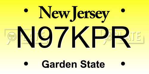 N97KPR New Jersey License Plate