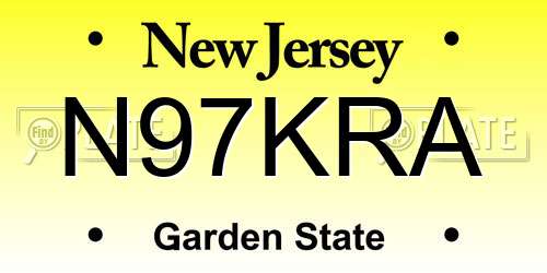N97KRA New Jersey License Plate