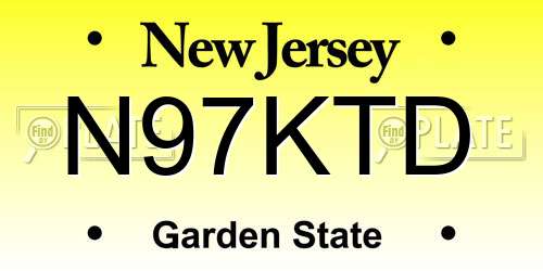 N97KTD New Jersey License Plate