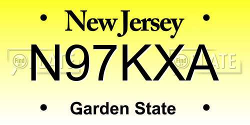 N97KXA New Jersey License Plate