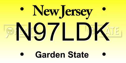 N97LDK New Jersey License Plate