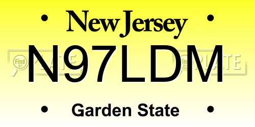 N97LDM New Jersey License Plate