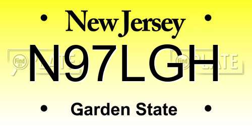 N97LGH New Jersey License Plate