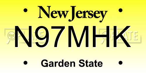 N97MHK New Jersey License Plate