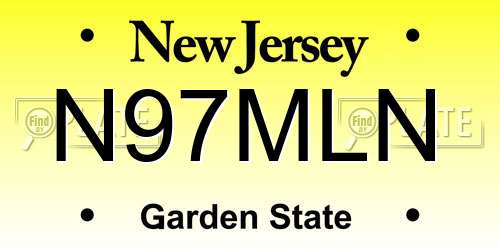 N97MLN New Jersey License Plate