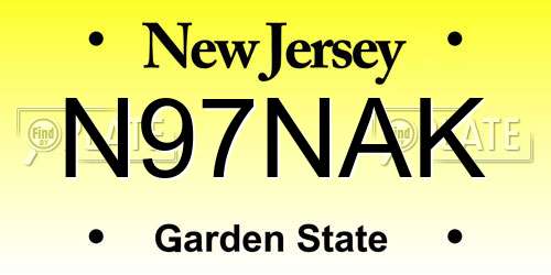 N97NAK New Jersey License Plate