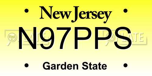 N97PPS New Jersey License Plate