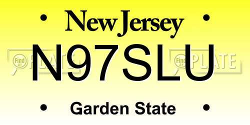 N97SLU New Jersey License Plate