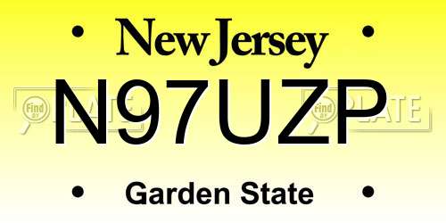 N97UZP New Jersey License Plate