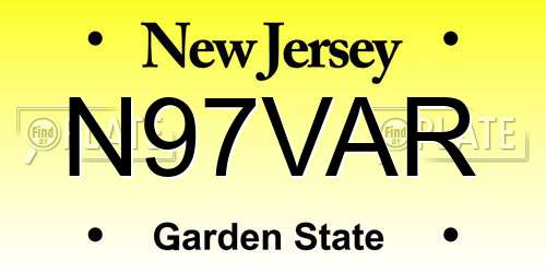 N97VAR New Jersey License Plate