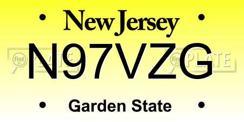 N97VZG New Jersey License Plate