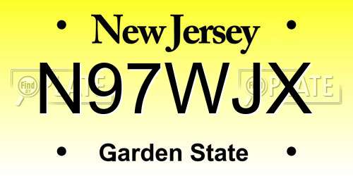 N97WJX New Jersey License Plate