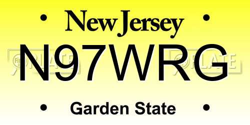 N97WRG New Jersey License Plate