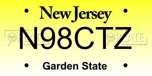 N98CTZ New Jersey License Plate