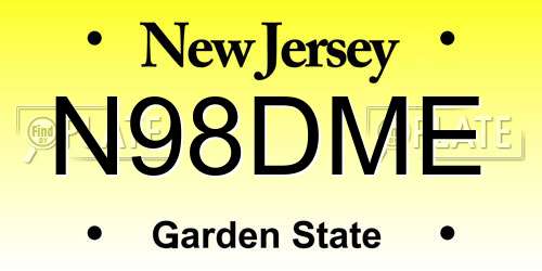 N98DME New Jersey License Plate
