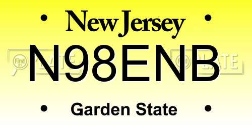 N98ENB New Jersey License Plate