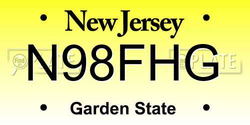 N98FHG New Jersey License Plate