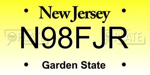 N98FJR New Jersey License Plate