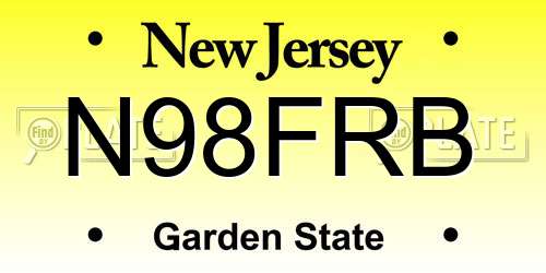 N98FRB New Jersey License Plate