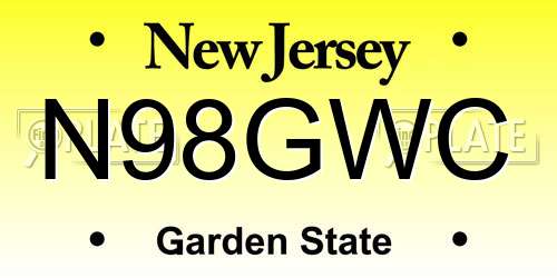 N98GWC New Jersey License Plate