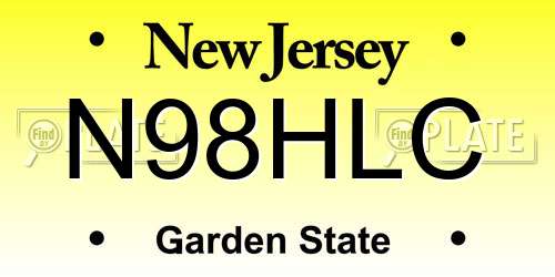 N98HLC New Jersey License Plate
