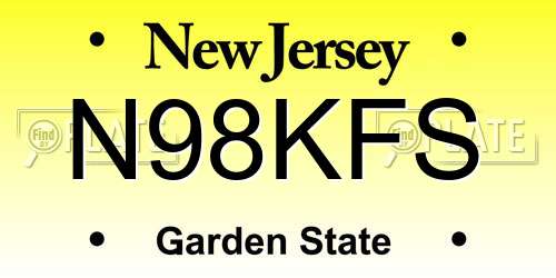 N98KFS New Jersey License Plate