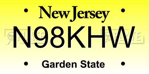 N98KHW New Jersey License Plate