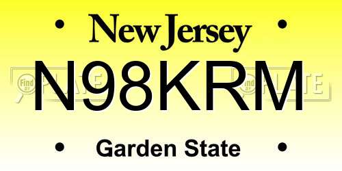 N98KRM New Jersey License Plate