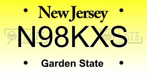 N98KXS New Jersey License Plate