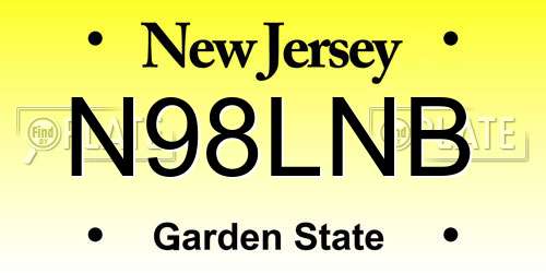 N98LNB New Jersey License Plate
