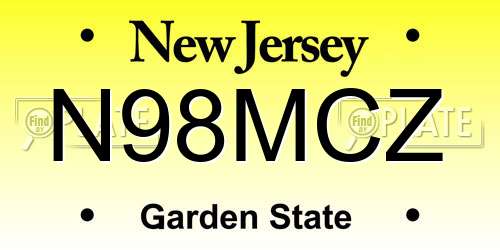 N98MCZ New Jersey License Plate