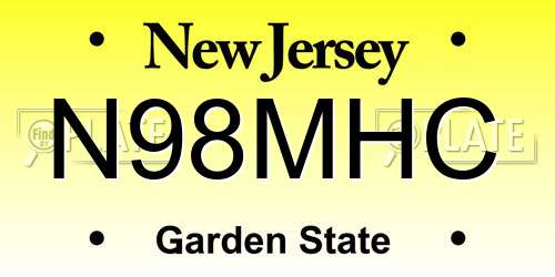 N98MHC New Jersey License Plate