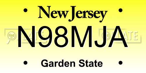 N98MJA New Jersey License Plate
