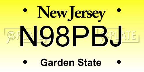 N98PBJ New Jersey License Plate