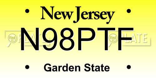 N98PTF New Jersey License Plate