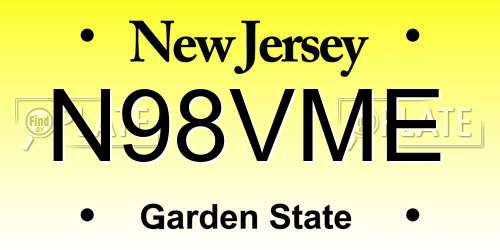 N98VME New Jersey License Plate