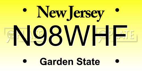 N98WHF New Jersey License Plate