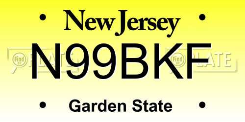 N99BKF New Jersey License Plate